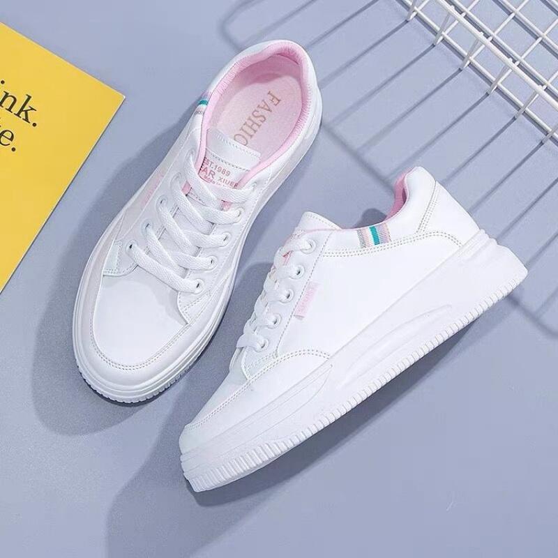 New Women Board shoes Running Mesh Fashion Casual Sneakers Outdoor Comfortable Soft Training Walking Race Thick soles White Shoe
