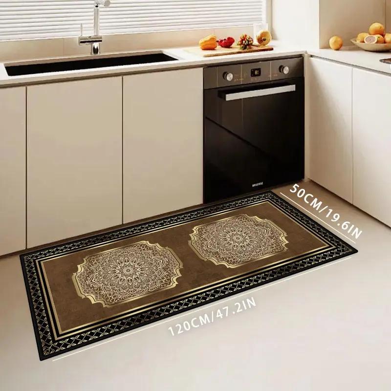 New Chinese-style Runner Rug Anti-slip and Stain-resistant El Corridor Floor Mat Bedroom Kitchen Rug Home Decoration