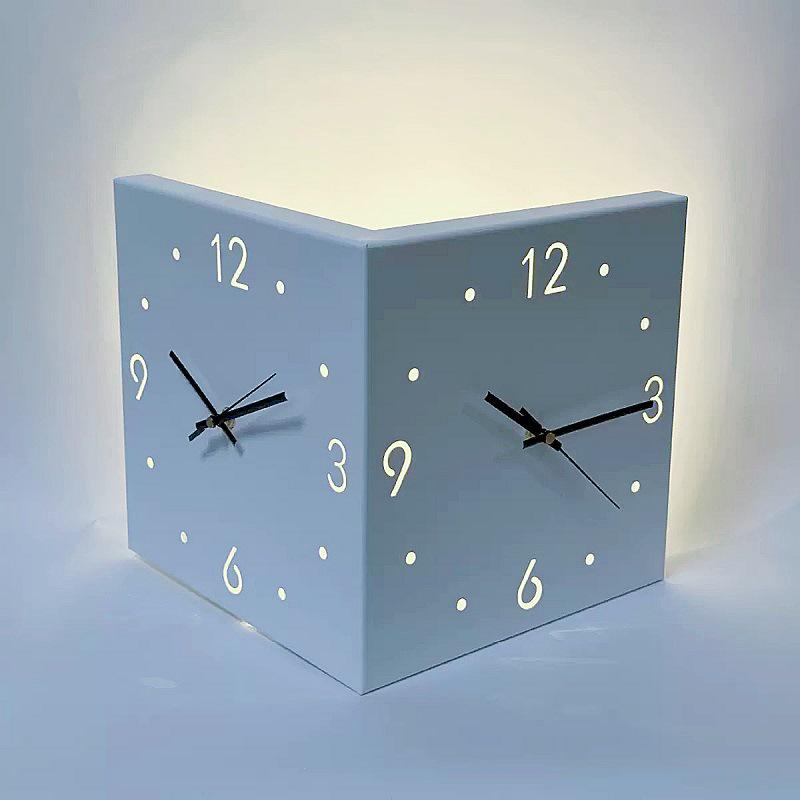 Creative Modern Double-Sided Wall Clock for Living Room – Stylish Corner Design, Minimalist Ins Style