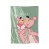 Pinks Panthers Cartoon Flannel Throw Blankets Leopard Head Blanket for Sofa Office Lightweight Thin Bedding Throws,