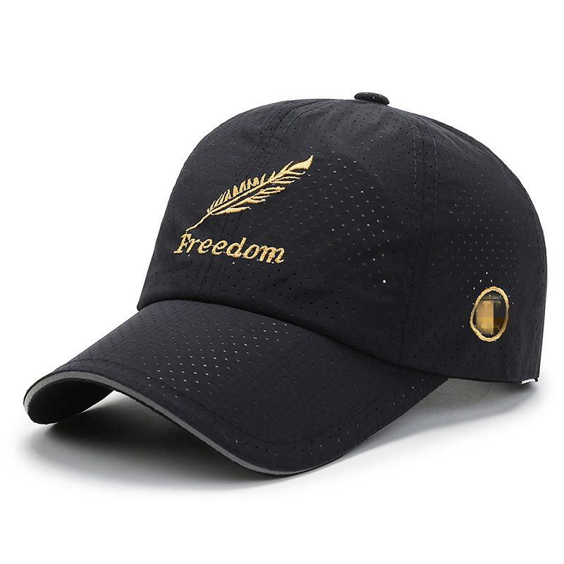 Hat Men'S Spring Summer Embroidery Feather Mesh Cap Baseball Cap Women'S Visor Mesh Breathable Cap