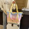 Laser Colorful Training Bag Portable Sports Fitness Bag Casual Swimming Yoga Bag Women's Large Capacity Outdoor Luggage Bag