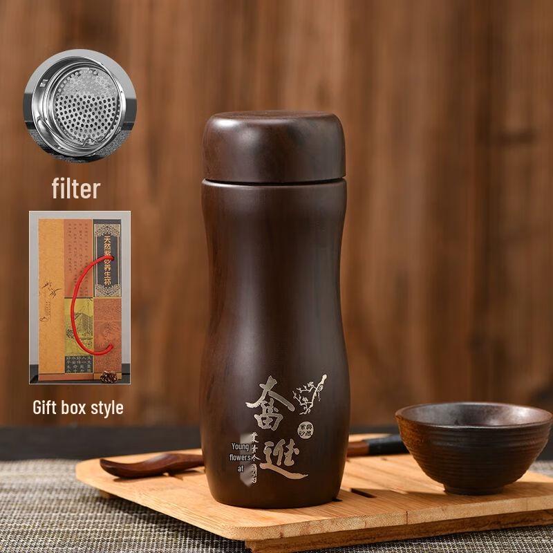 Purple Clay Lined Insulated Gourd Cup