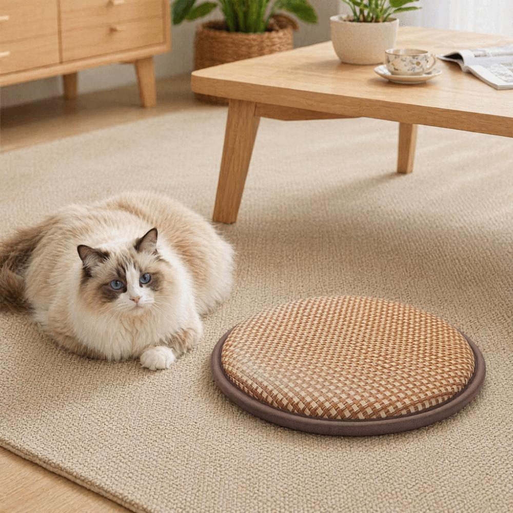 Round Cooling Seat Cushion Thick Meditation Cushion Cat Nest Mat Tatami Mat Office