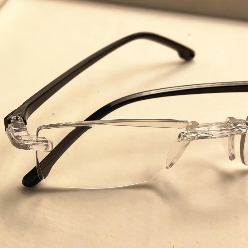 pcs Vintage Style Reading Glasses Rectangular Rimless Frame Anti Blue Light Glass for Farsightedness