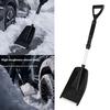 Vehicle Snow Shovel with Curved Shovel Head and Reinforcing Ribs, 3-in-1 Telescoping Tool for Snow Clearing, Ice Scraping, and In-Car Storage