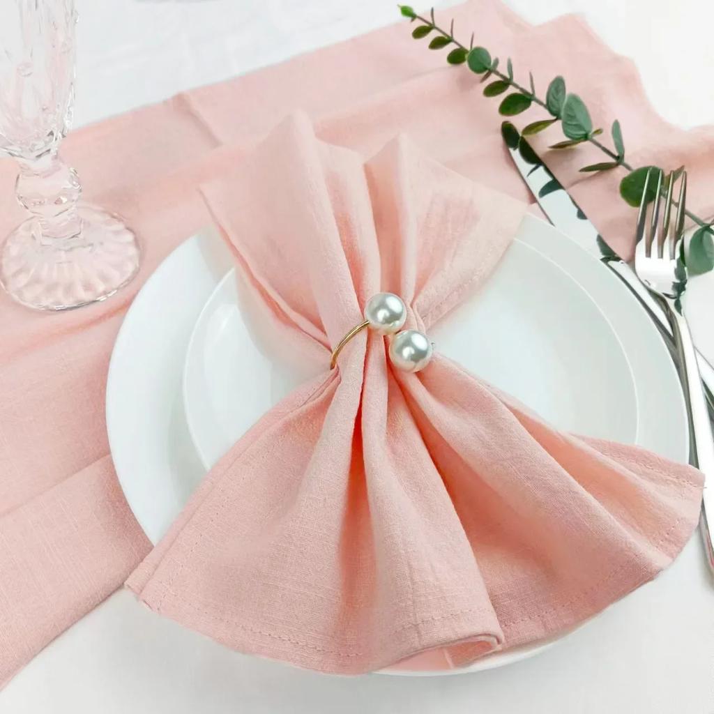 24pcs Napkins Cotton Soft Dinner Napkins Cloth 30x45cm Baby Blue Rustic Table Napkins for Wedding Party Easter Table Decoration
