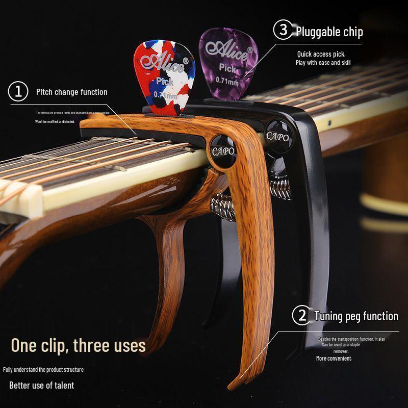 Profesionální kapodastr na kytaru pro folk, elektrickou, akustickou, klasickou, basovou kytaru a ukulele