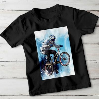 T-Shirt BMX Rider Jump Cycling Sports per Ragazzi Maglietta Azione Estrema