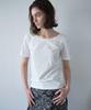 MILLO WOMEN Soft Binding Boat Neck T-Shirt [Ivory]