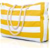 Becokan Beach Bags for Women Large Waterproof Beach Tote Bag Zipper Beach Bags Waterproof Sandproof Swim Pool Bag Large Tote