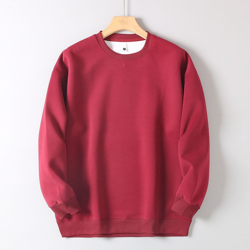 Export Surplus Original Label-Cut Clothing, Autumn Foreign Trade Men's Solid Color Double-Sided Knit Sports Casual Pullover Crewneck Sweatshirt