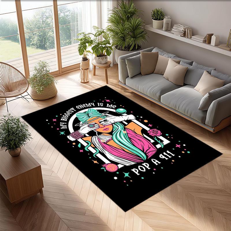 Soft Crystal Velvet Floor Rug,Lady Gaga Anti Slip Decorative Carpet, Plush Area Mat For Indoor Home Decoration