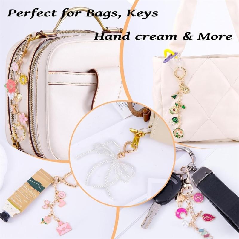 Keychain Craft Set with Alloy Charm Keyring Making Materials Alloy Texture for Jewelry Making and Other Accessories