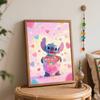 Disney Stitch Heart Gift Painting by Numbers Hand Filled Drawing Art Kit Home Decor