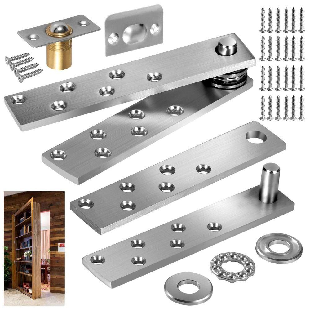 

2 Pack 6 Inch Door Pivot Hinges Stainless Steel Door Hardware Invisible Door Hinge Wooden Doors