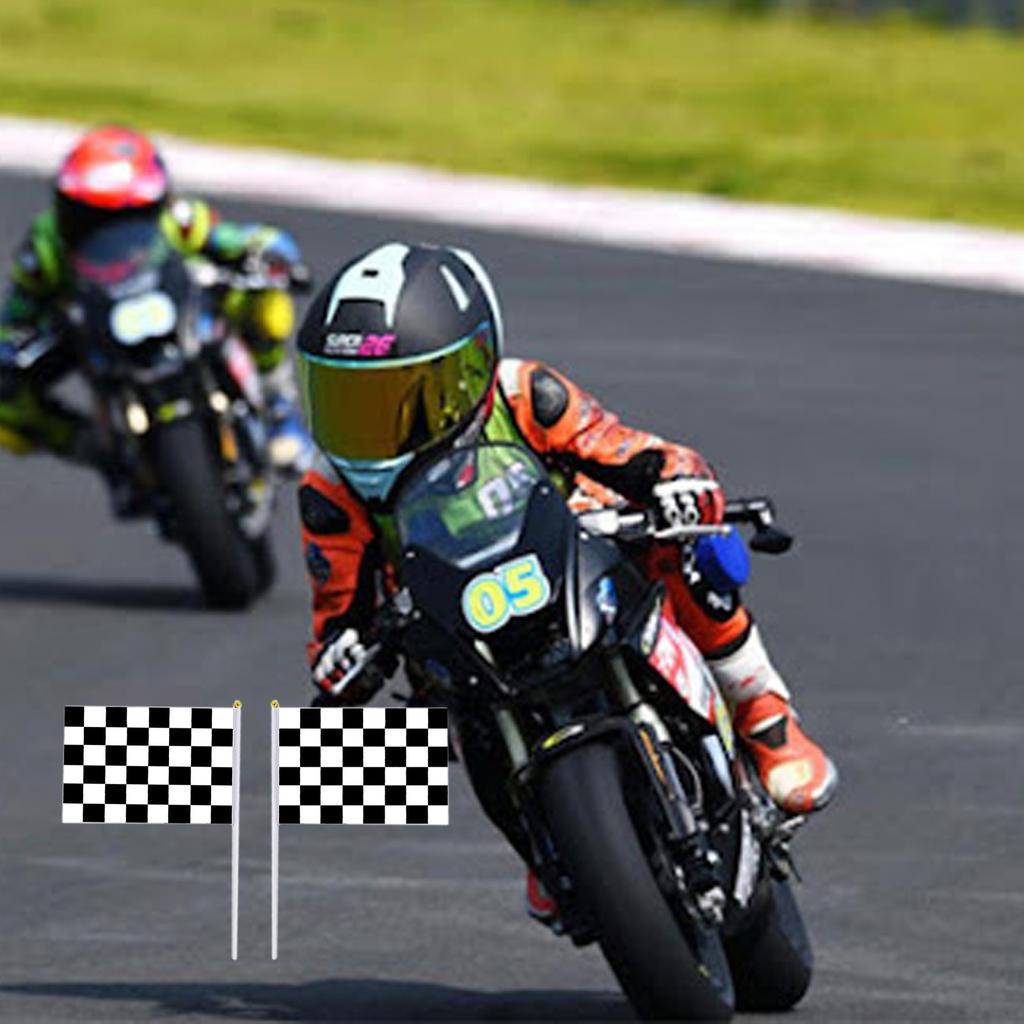 2PC Black And - Racer Waving Flag Black And - Flag