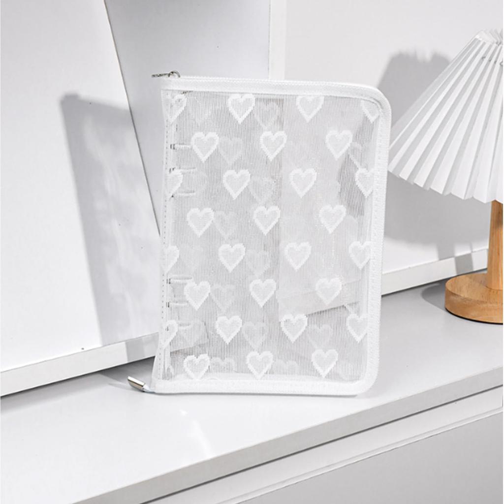 Koundeneko Acrylic Stand A5 with 10 Pocket Cute Heart Zippered Easy to Acrylic Stand Favorite Item Case, Size, Refills, Pattern, Design,