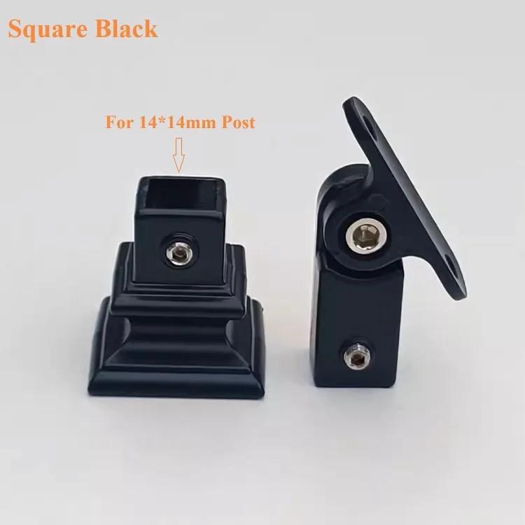 

8Pairs Aluminum Round Square Base Shoe Flange Top Tray For Antique Wrought Ironwork Guard Fence Bar Not Applicable