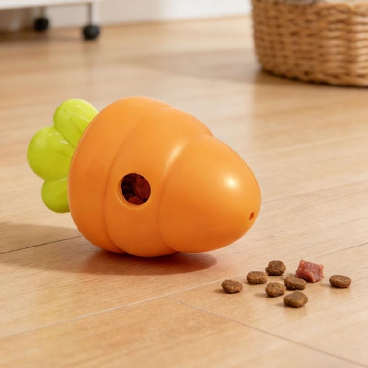 Chew Resistant Carrot Shape Pet Treats Feeder Toy Slow Feeder Food Dispenser For Dog Cats Mental And Physical Exercise