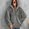 Imitation Fur Coat Solid Color Loose Hooded Short Fur Collar Coat Winter Coat Warm Winter Clothing