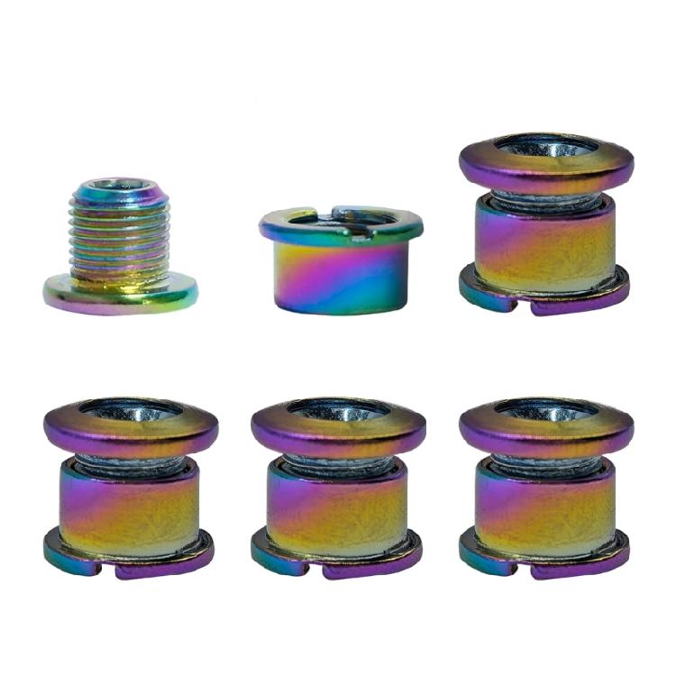 

5Pcs Road Bike Double Chainring Bolts Replacement Colorful Disc Crankset Nut Double Crankset Bolts Bicycles Accesorios 1