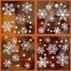 4pcs Glitter Snowflake Wall Sticker Window Clings Sparkling Window Clings Wonderland Decorations Window Stickers Snowflake Electrostatic Glass Sticker