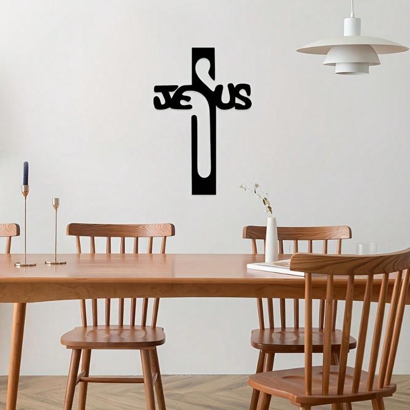 Jesus Cross Metal Wall Art Christian Decor Living Room Housewarming Christmas Gift