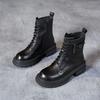 The first layer of cowhide Martin boots for women's 2025 autumn and winter new retro leather velvet medium tube British style women's boots for women