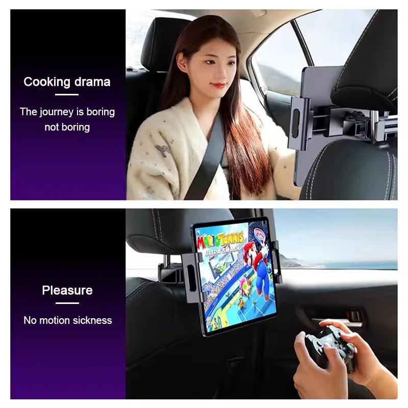 SEAMETAL Upgraded Car Headrest Phone Holder Telescopic Anti Shake Auto Table Holder Smartphone Mount for 4-12.9 Inch iPad iPhone