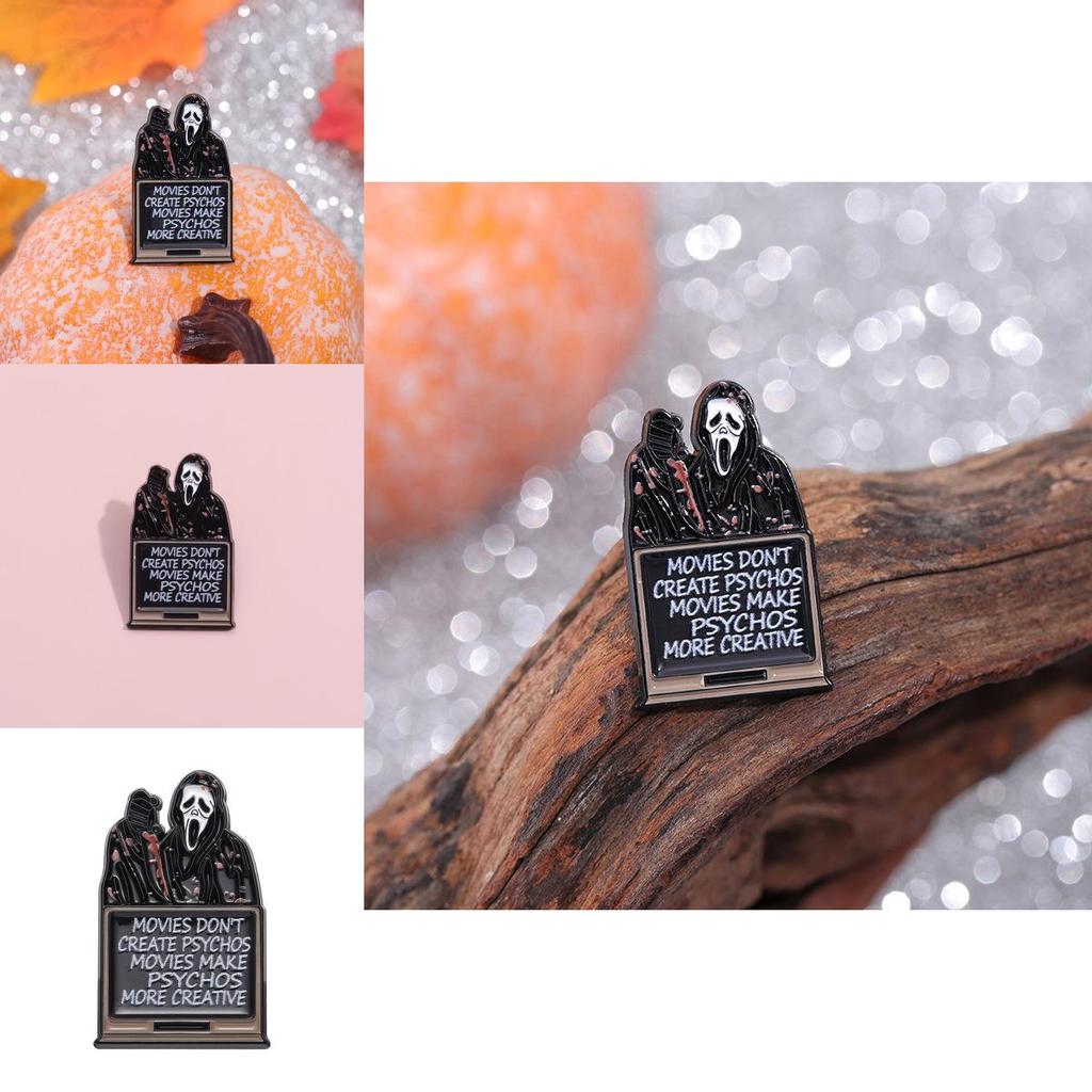 Skull Creative Alloy Shape Brooch With Colorful Cartoon Elements Ideal For Individual Style