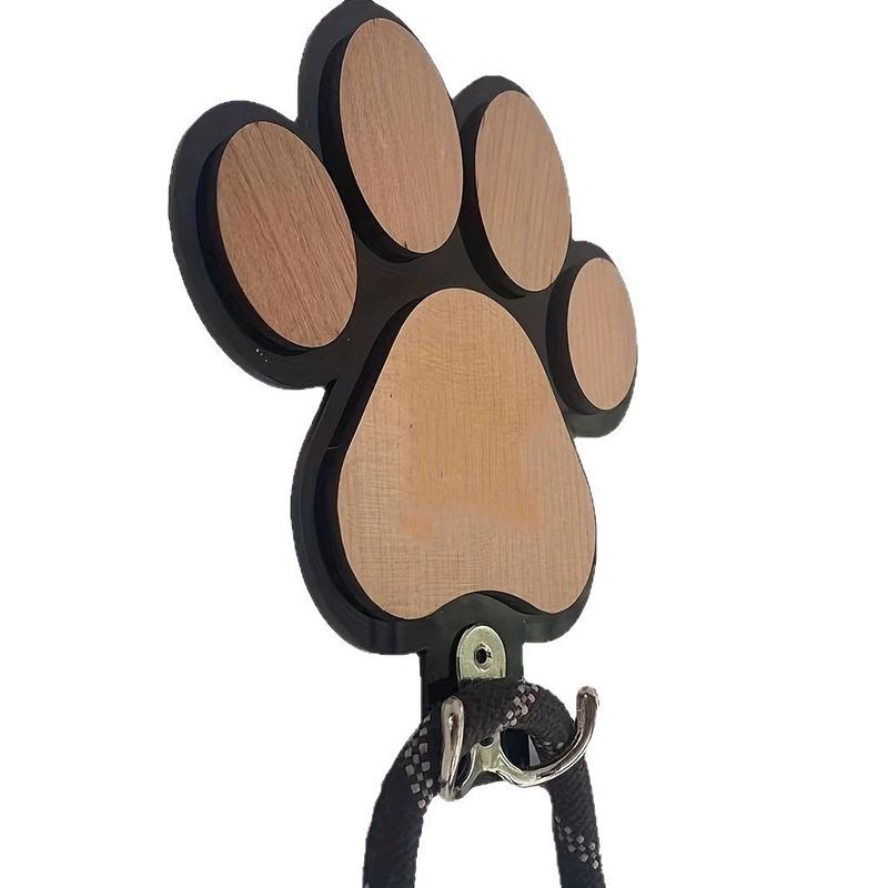 Custom Name Logo Wooden Paw Print Hooks Personalized Pet Shop Wall Decor Dog Leash Coat Hanger Creative For Home Organization