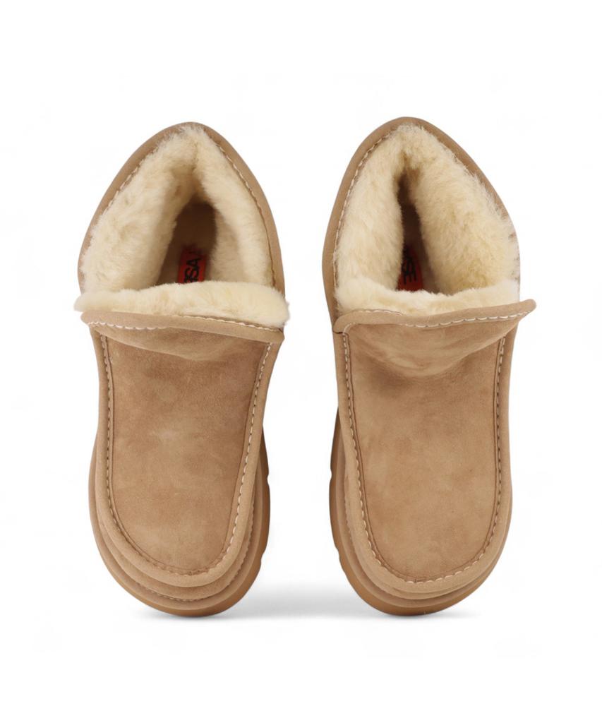 Yase 6Cm Piping Natural Wool Boots Chestnut