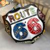 1PC Route 66 Umbrella Portable Folding Umbrella Iron Frame Hole Bone Structure Outdoor Home Umbrella A3