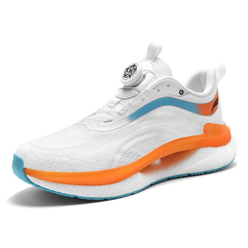 Mens Breathable Running Shoes Lightweight Cushioned Sneakers With Rotating Buckle