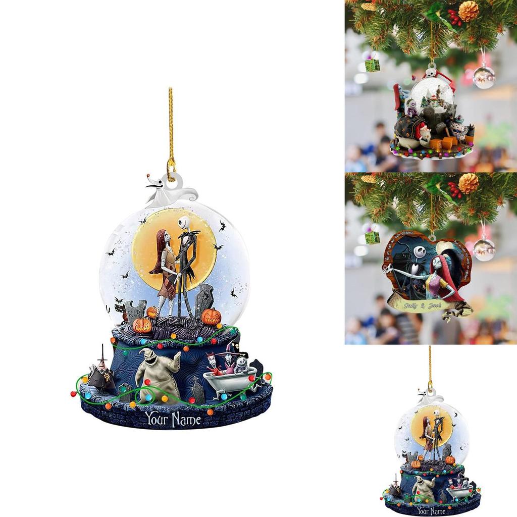 Nightmare Before Christmas Jack Sally Xmas Tree Acrylic Pendant Decoration