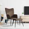 Relax Armchair with Footstool Brown Fabric