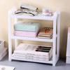 Assembled Three-Layer Storage Rack Adjustable Plastic Desk Shelves Storing   Kitchen