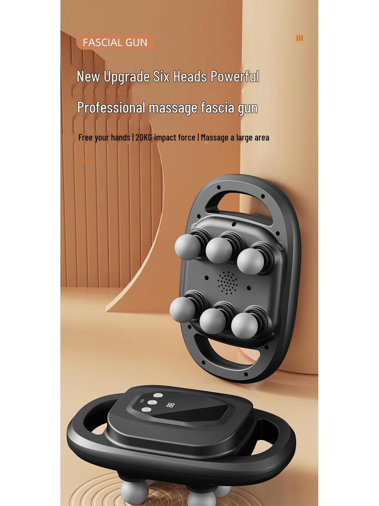 Six-Head Professional Fascia Gun: High-Frequency Waist & Muscle Massager for Deep Relaxation
