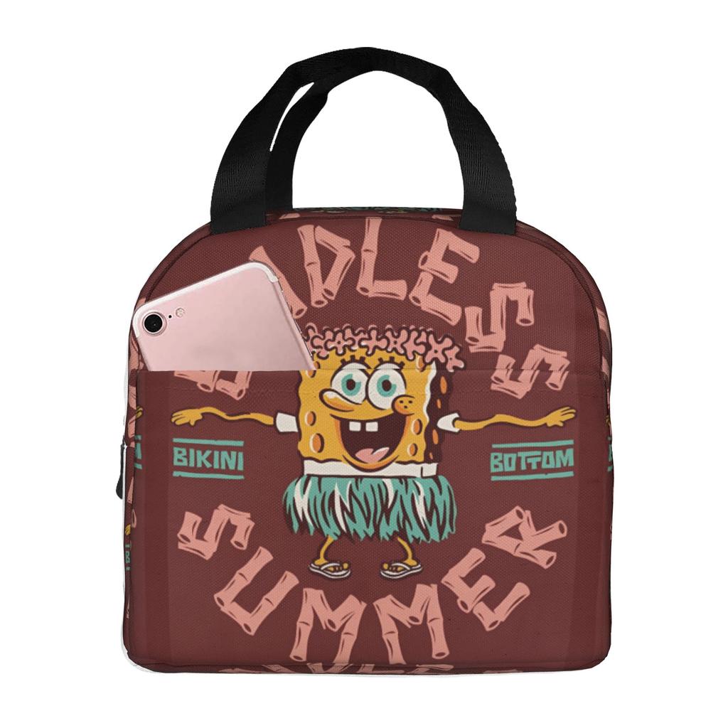 Custom S-Sponges Anime Bobes Thermal Insulated Lunch Bags Women Men Cartoon Resuable Lunch Container for School Office Food Box