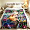 Floral Garden Theme Soft Blanket Personalized Custom Name Text Print Warm Blanket Home Sofa Bedroom Decor