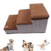 Dog Stairs for Small Dogs Foldable 3 Tiers Dog Steps Anti Slip Large Capacity with Storing Space for