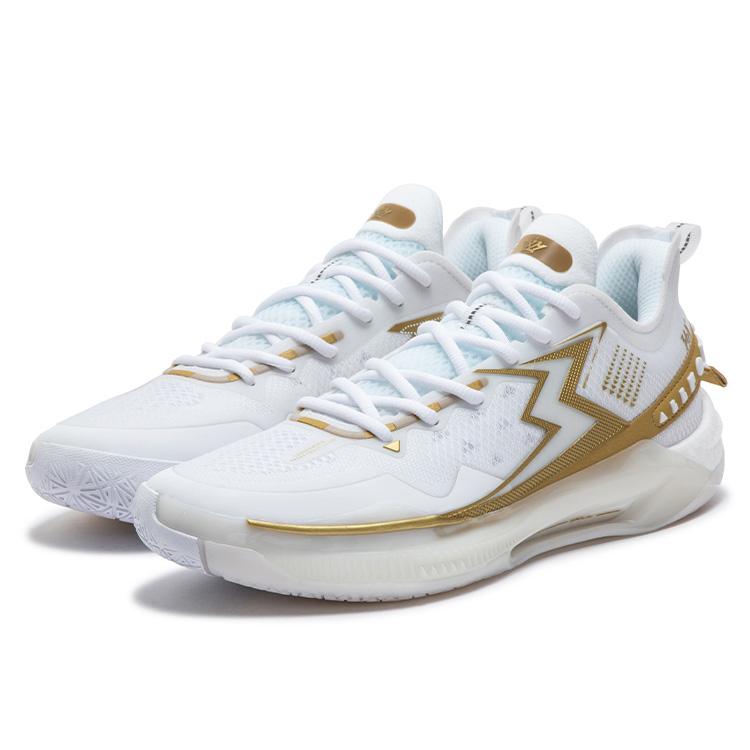New 361° BIG3 5.0 Quick PRO Basketball Shoes Men's Low Top 361 Degrees White/Crown Gold 672421111-22