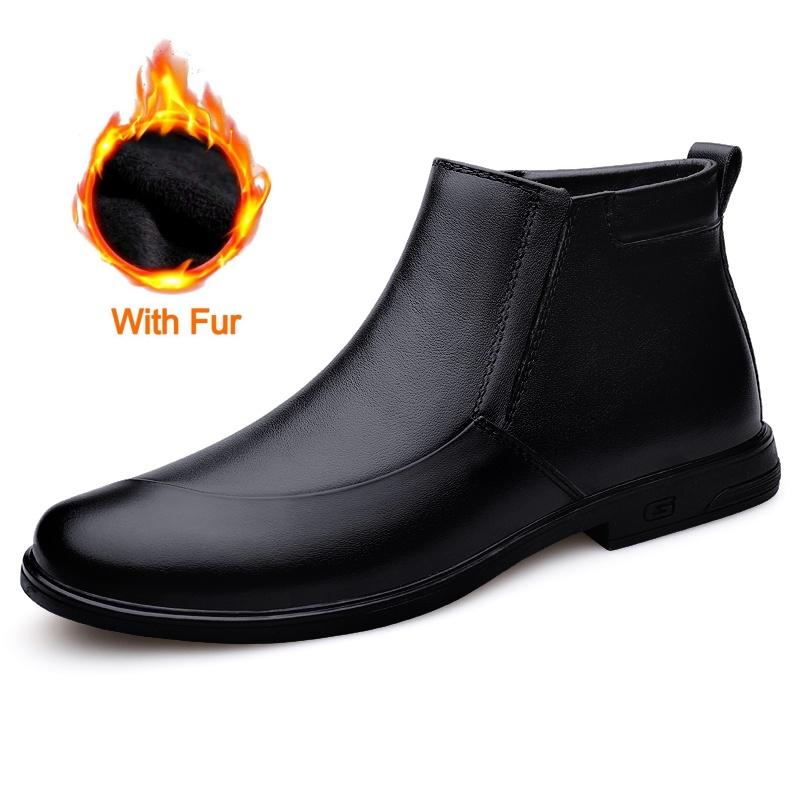 Pánské Klasické Kotníkové Boty z Pravé Kůže Módní Britský Styl Ležérní Kožené Protiskluzové Boty Vysoce Kvalitní Kotníkové Boty Nadměrná Velikost 36-46