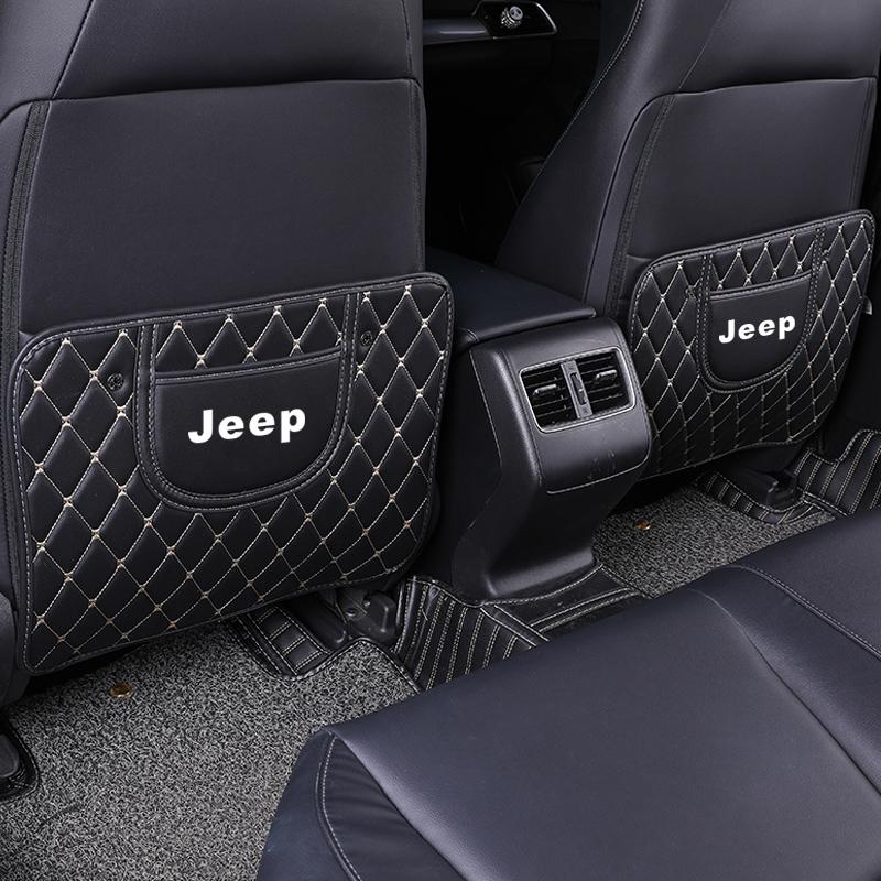 1Pcs Jeep Car Seat Backrest Protection Anti-kick Mat For Jeep Renegade Compass Grand Cherokee Wrangler Patriot Liberty Rubicon AKN1