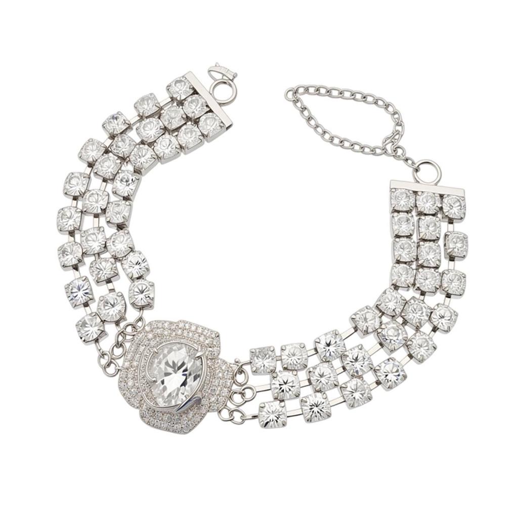 European Retro Rose Diamond Choker: Three-Layer Court Style Light Luxury Necklace