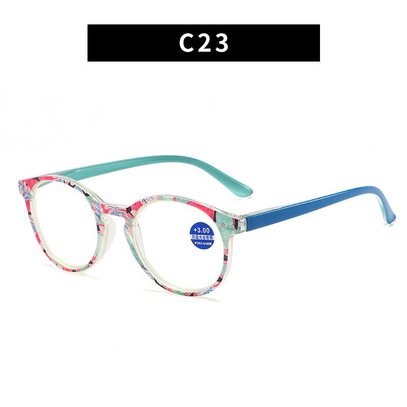 Women Reading Glasses Fashion Ultralight Round Frame Anti Blue Light Computer Eyeglasses +1.0 To +4.0