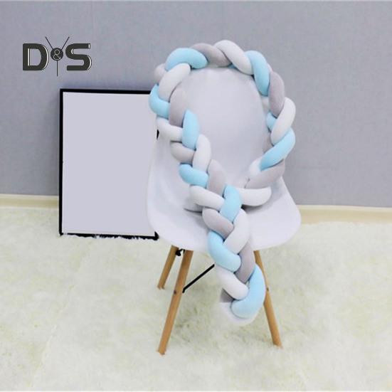 Knot Ball Pillow Braided Crib Bumper European Knit Baby Bed Rail Cover Soft Fluffy Round Throw Pillow for Bedroom Sofa Couch