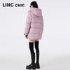Jinyujie Women's Mid-length Hooded 90% Duck Down Puffer Jacket