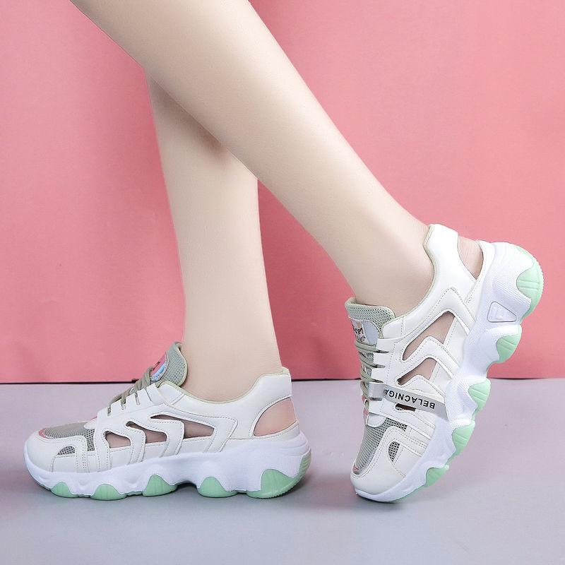 Baotou sandals new summer breathable thick sole hollow student shoes casual sports dad shoes tide